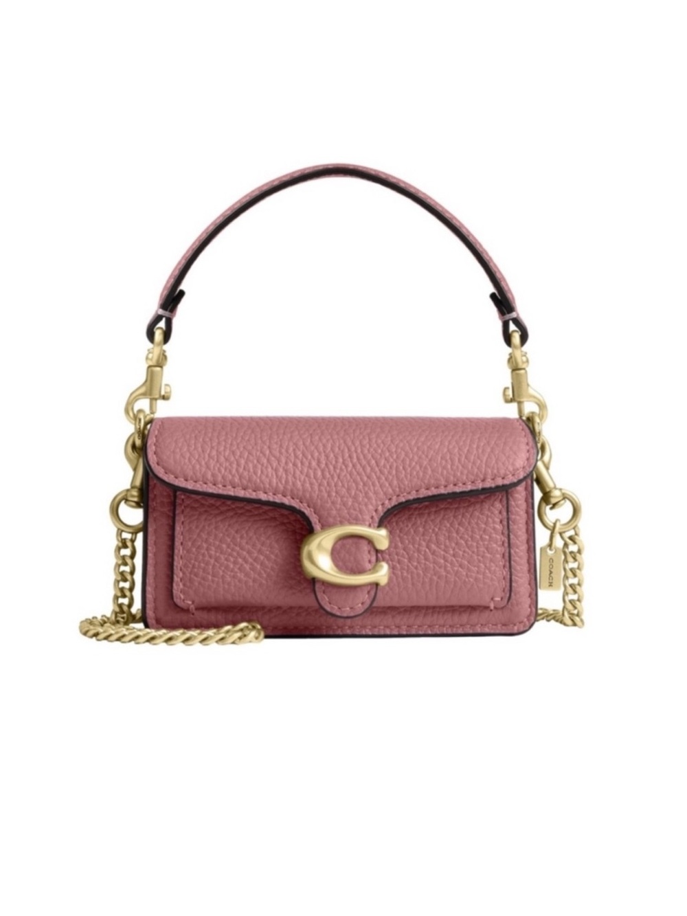 Coach Rose Mini Tabby Bag Charm with Gold Accents - New